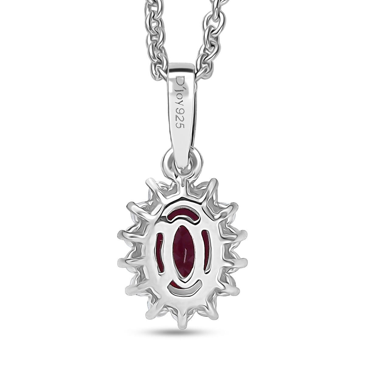 Rhodolite Garnet & White Zircon Pendant Necklace – Shine with Elegance in Rhodium-Plated Silver
