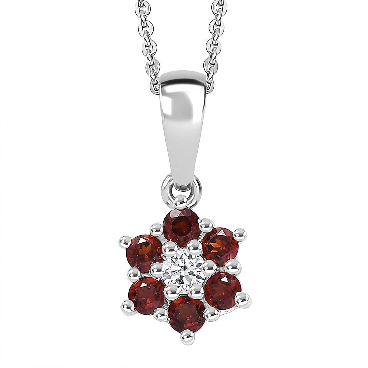 Discover Your Energy – Genuine Gemstone Pendant Necklace in Rhodium-Plated Silver