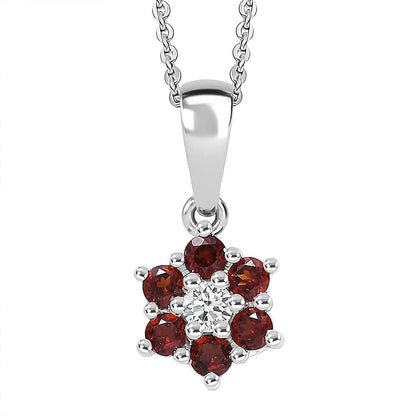 Discover Your Energy – Genuine Gemstone Pendant Necklace in Rhodium-Plated Silver
