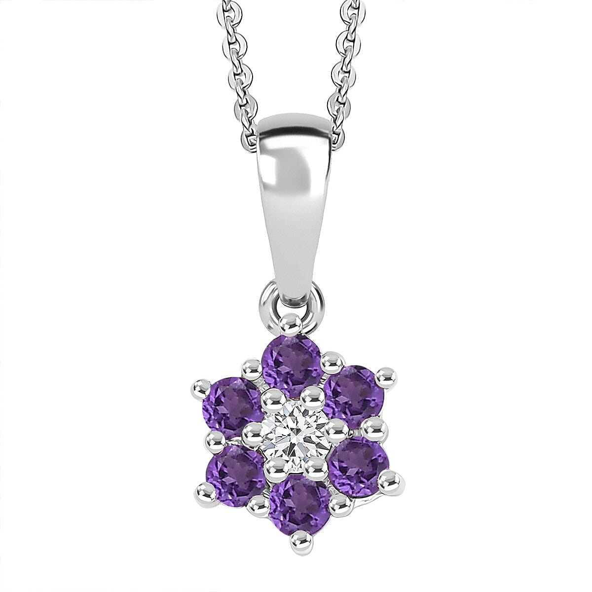 Discover Your Energy – Genuine Gemstone Pendant Necklace in Rhodium-Plated Silver