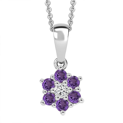 Discover Your Energy – Genuine Gemstone Pendant Necklace in Rhodium-Plated Silver
