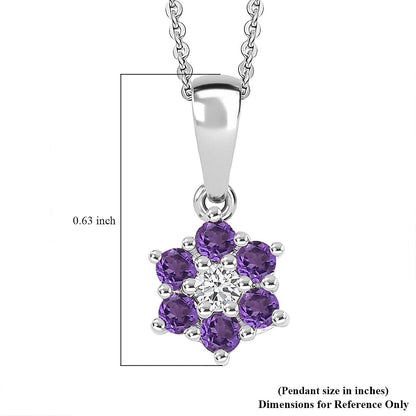 Discover Your Energy – Genuine Gemstone Pendant Necklace in Rhodium-Plated Silver