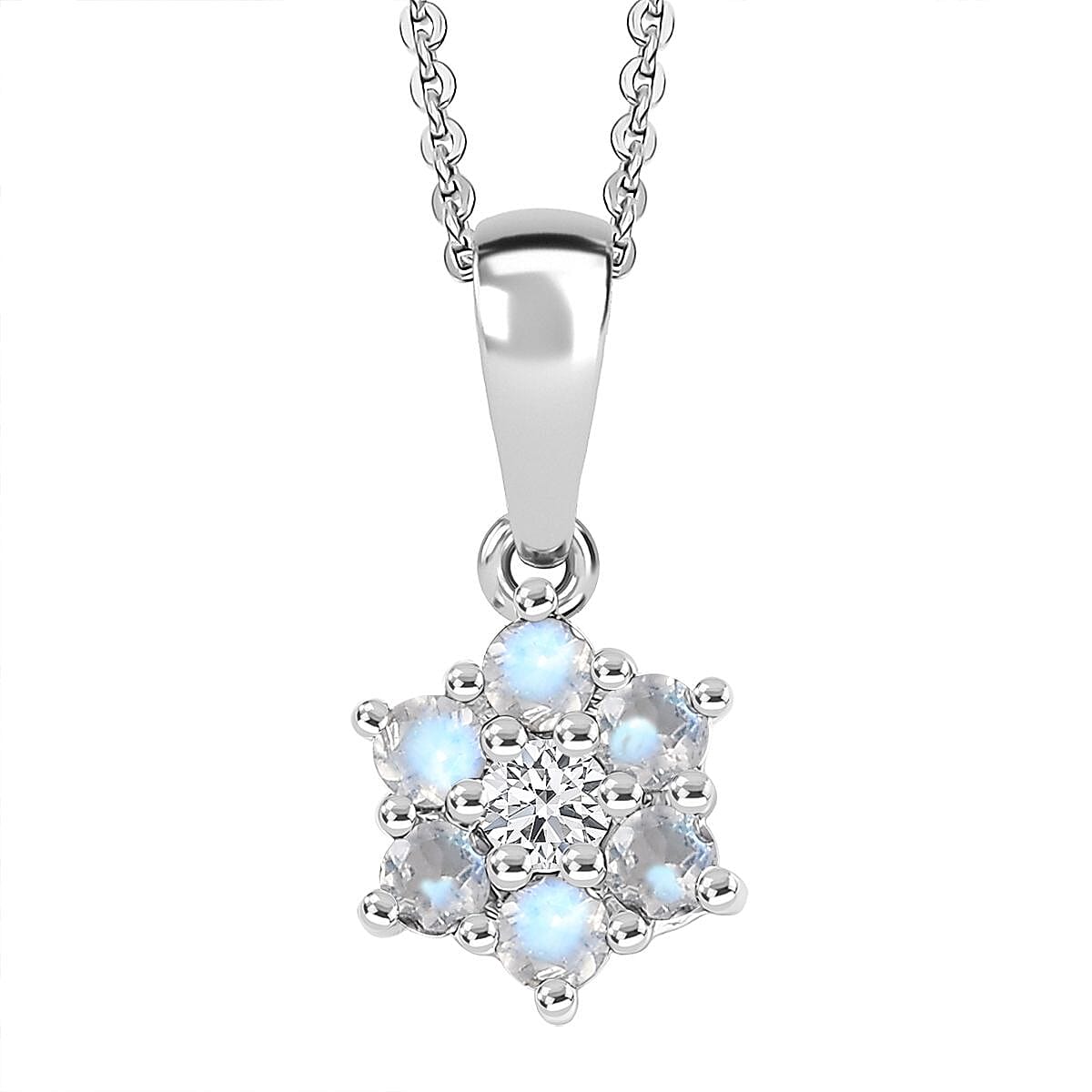 Discover Your Energy – Genuine Gemstone Pendant Necklace in Rhodium-Plated Silver