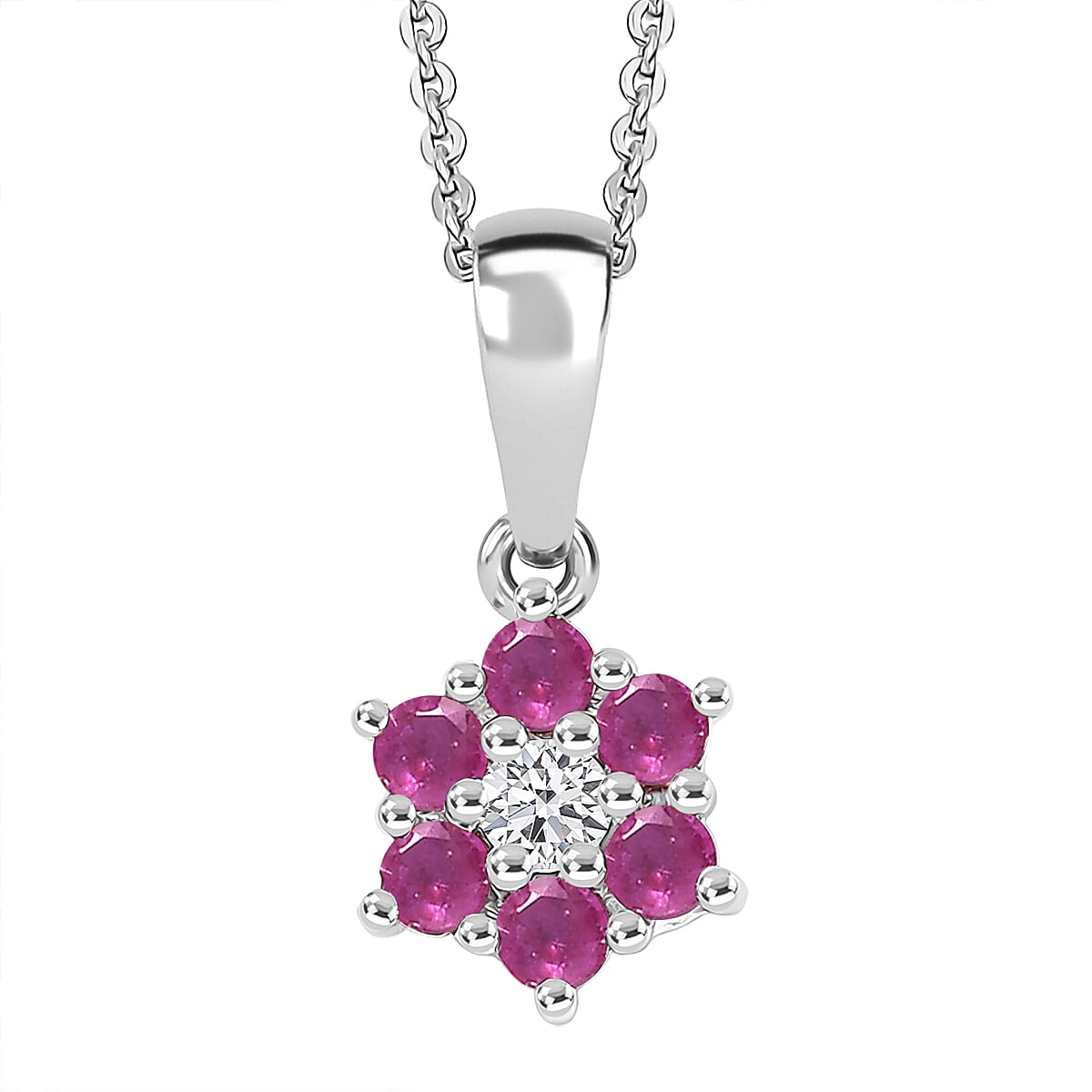 Discover Your Energy – Genuine Gemstone Pendant Necklace in Rhodium-Plated Silver