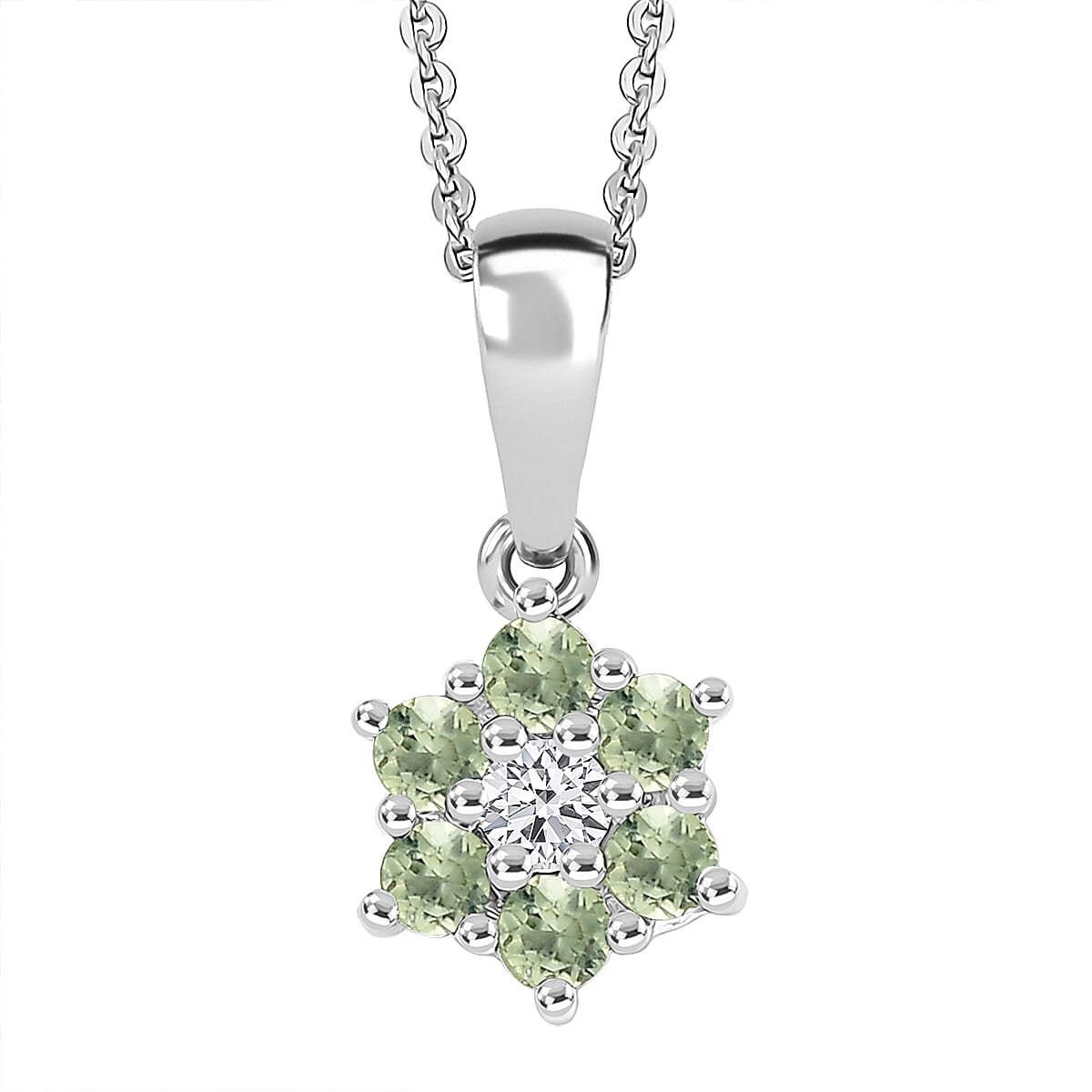 Discover Your Energy – Genuine Gemstone Pendant Necklace in Rhodium-Plated Silver