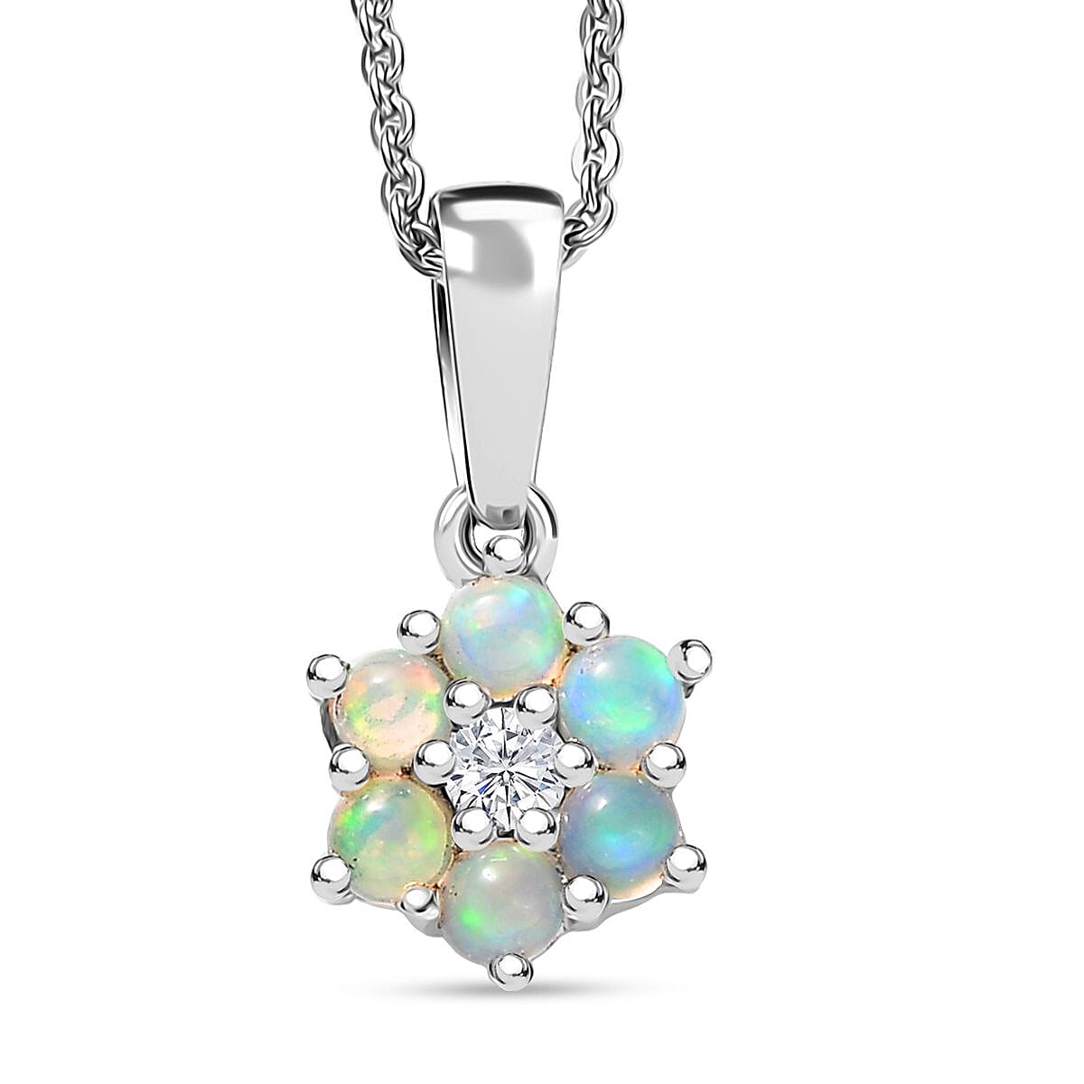 Discover Your Energy – Genuine Gemstone Pendant Necklace in Rhodium-Plated Silver