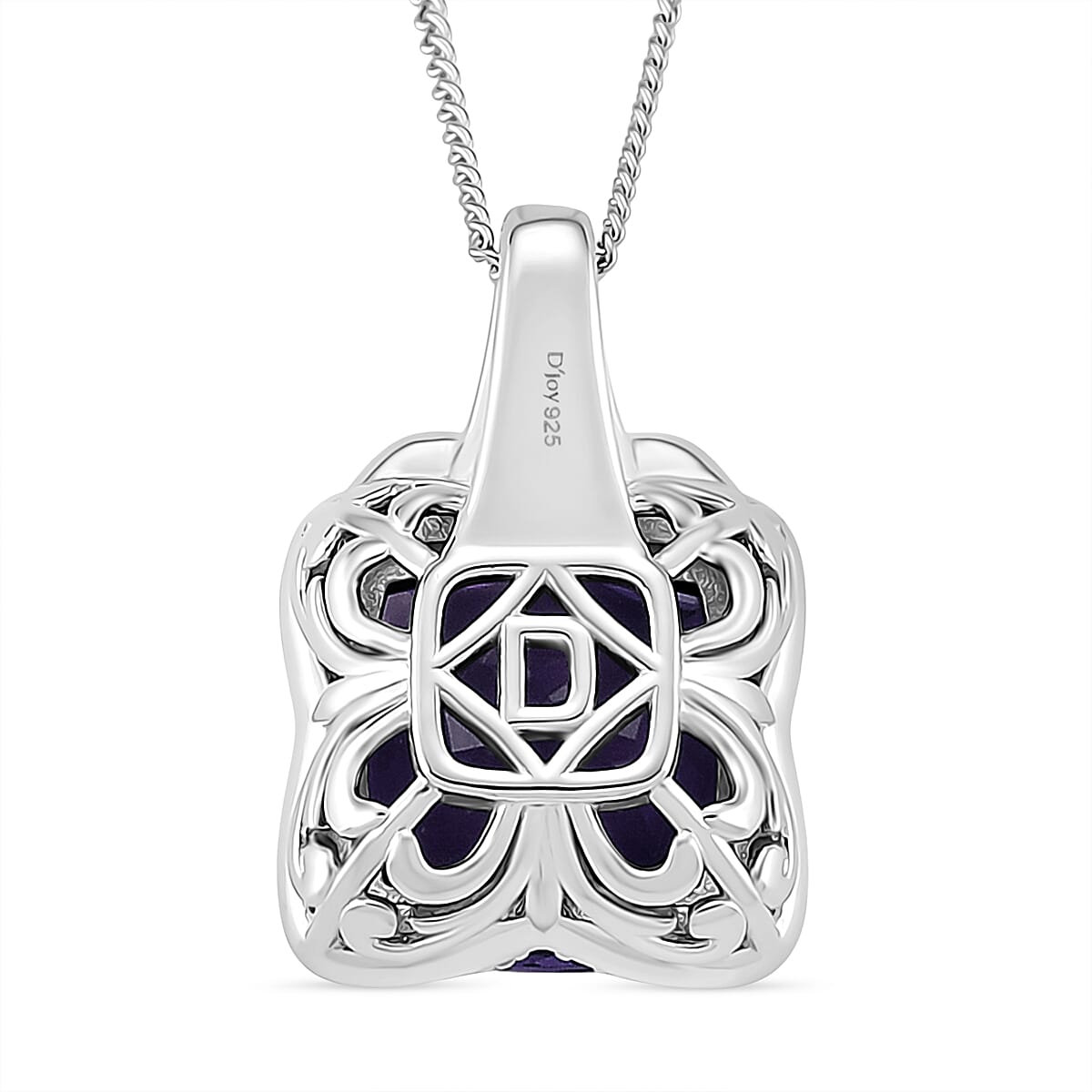 Zambian Amethyst & Moissanite Poinsettia Pendant Necklace — Blooming Elegance & Sparkling Energy