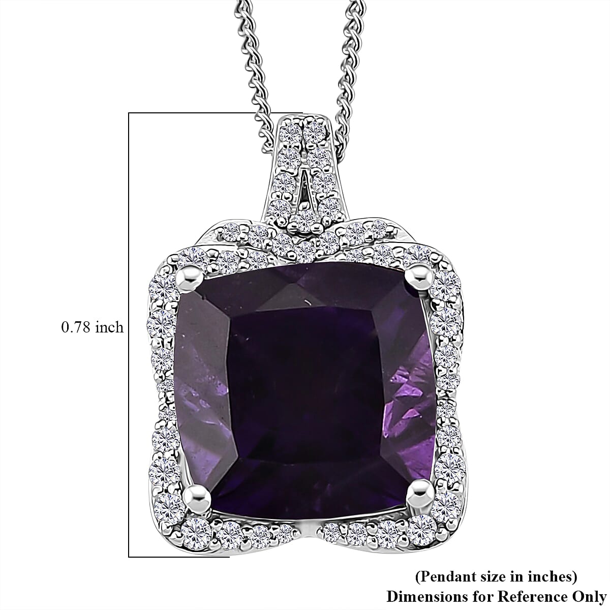 Zambian Amethyst & Moissanite Poinsettia Pendant Necklace — Blooming Elegance & Sparkling Energy