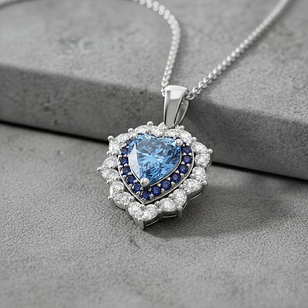 Moissanite Crowned Heart Pendant Necklace — Love & Brilliance
