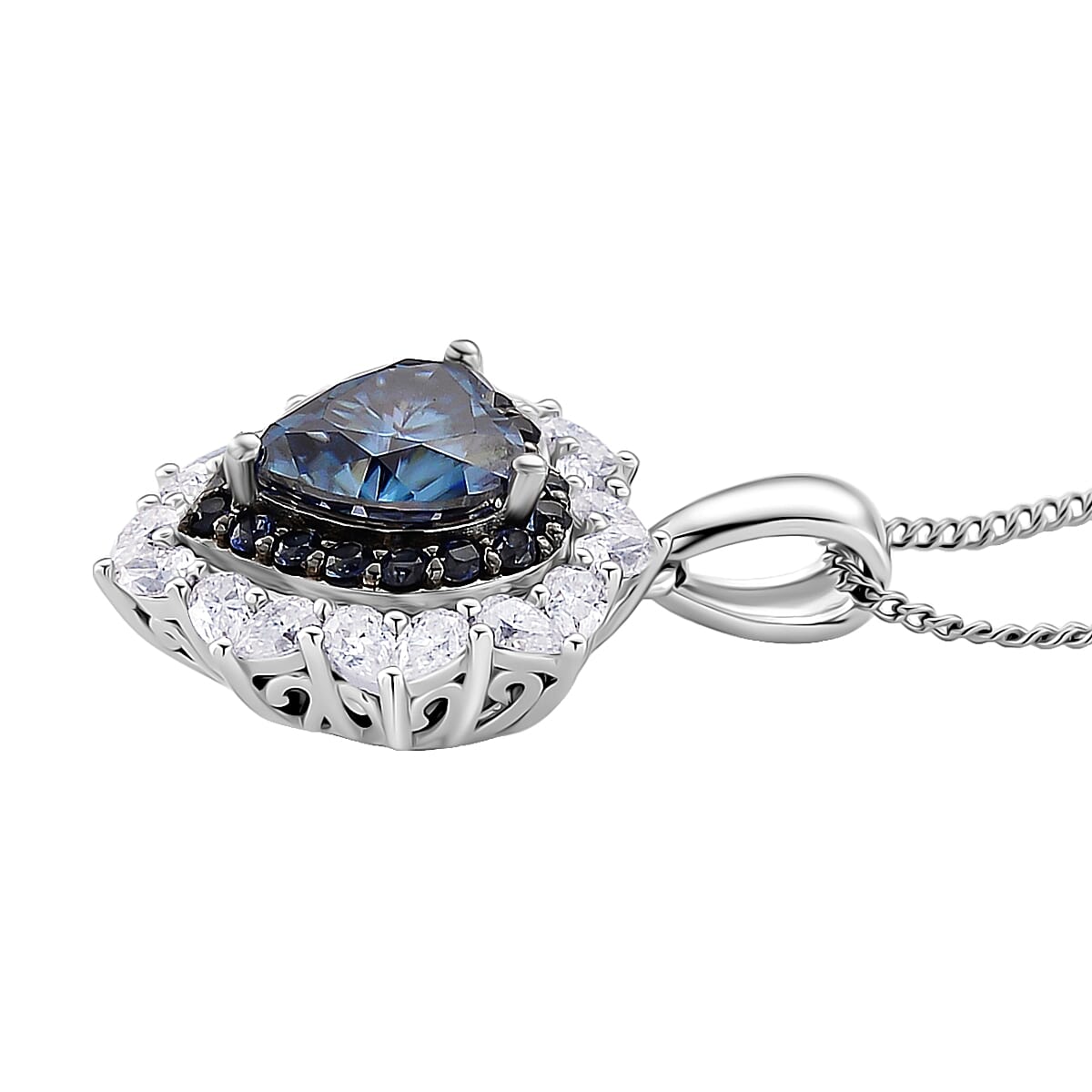 Moissanite Crowned Heart Pendant Necklace — Love & Brilliance