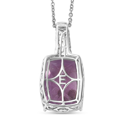 Amethyst, Black Spinel and Verde Onyx Pendant Necklace – Gold Plated and Platinum Bonded
