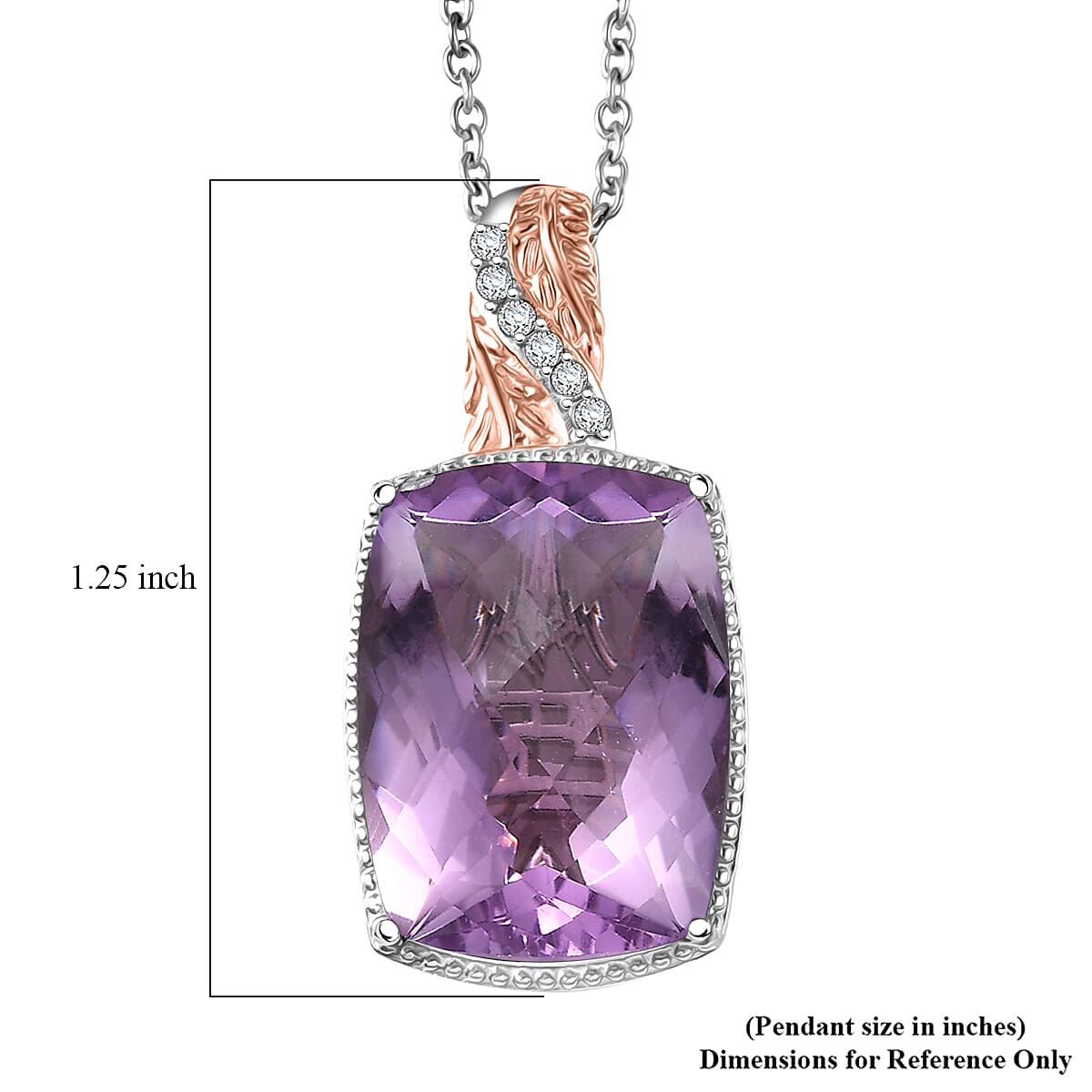 Amethyst, Black Spinel and Verde Onyx Pendant Necklace – Gold Plated and Platinum Bonded