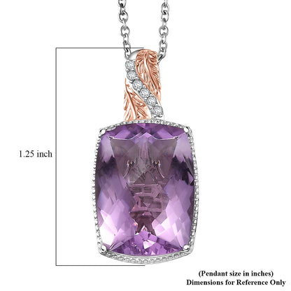 Amethyst, Black Spinel and Verde Onyx Pendant Necklace – Gold Plated and Platinum Bonded