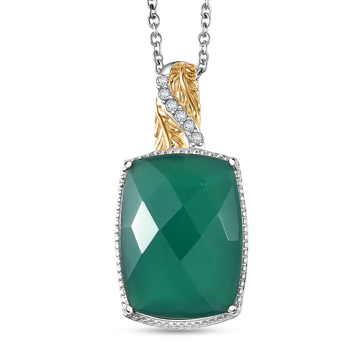 Amethyst, Black Spinel and Verde Onyx Pendant Necklace – Gold Plated and Platinum Bonded