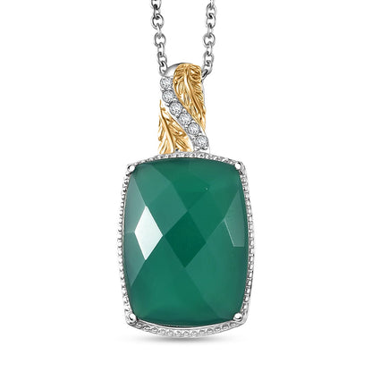 Amethyst, Black Spinel and Verde Onyx Pendant Necklace – Gold Plated and Platinum Bonded