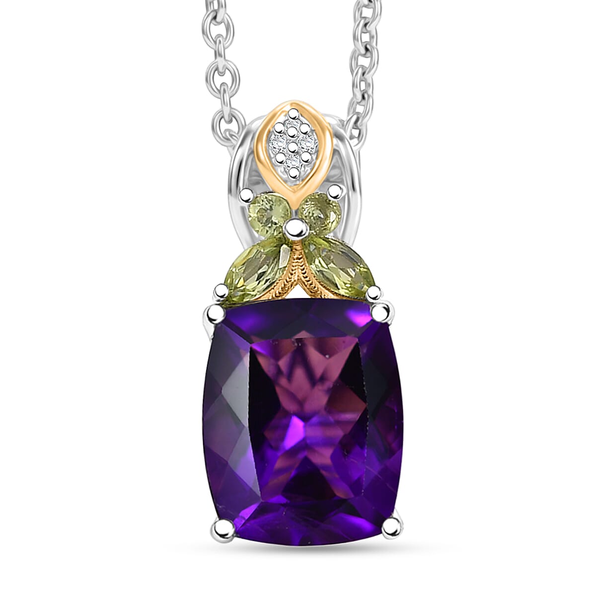African Amethyst and Multi Gemstone Pendant – Peace and Spiritual Growth