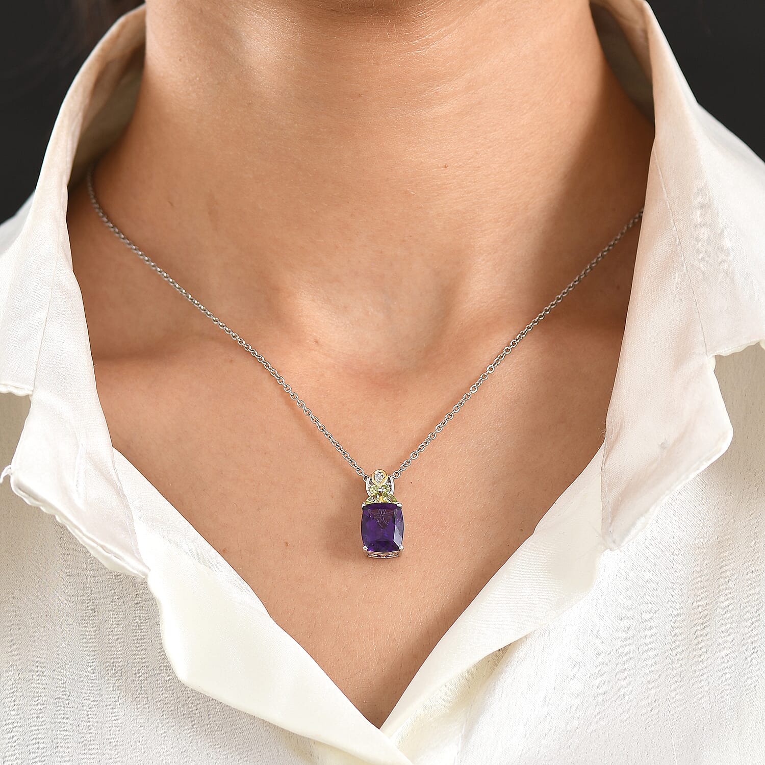 African Amethyst and Multi Gemstone Pendant – Peace and Spiritual Growth
