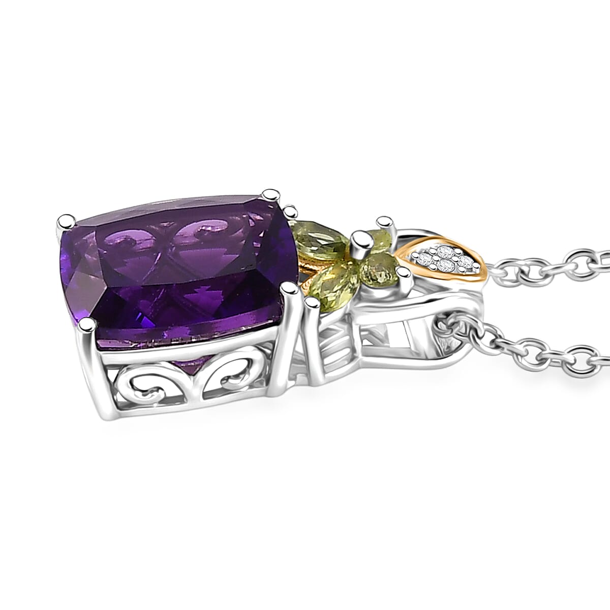African Amethyst and Multi Gemstone Pendant – Peace and Spiritual Growth