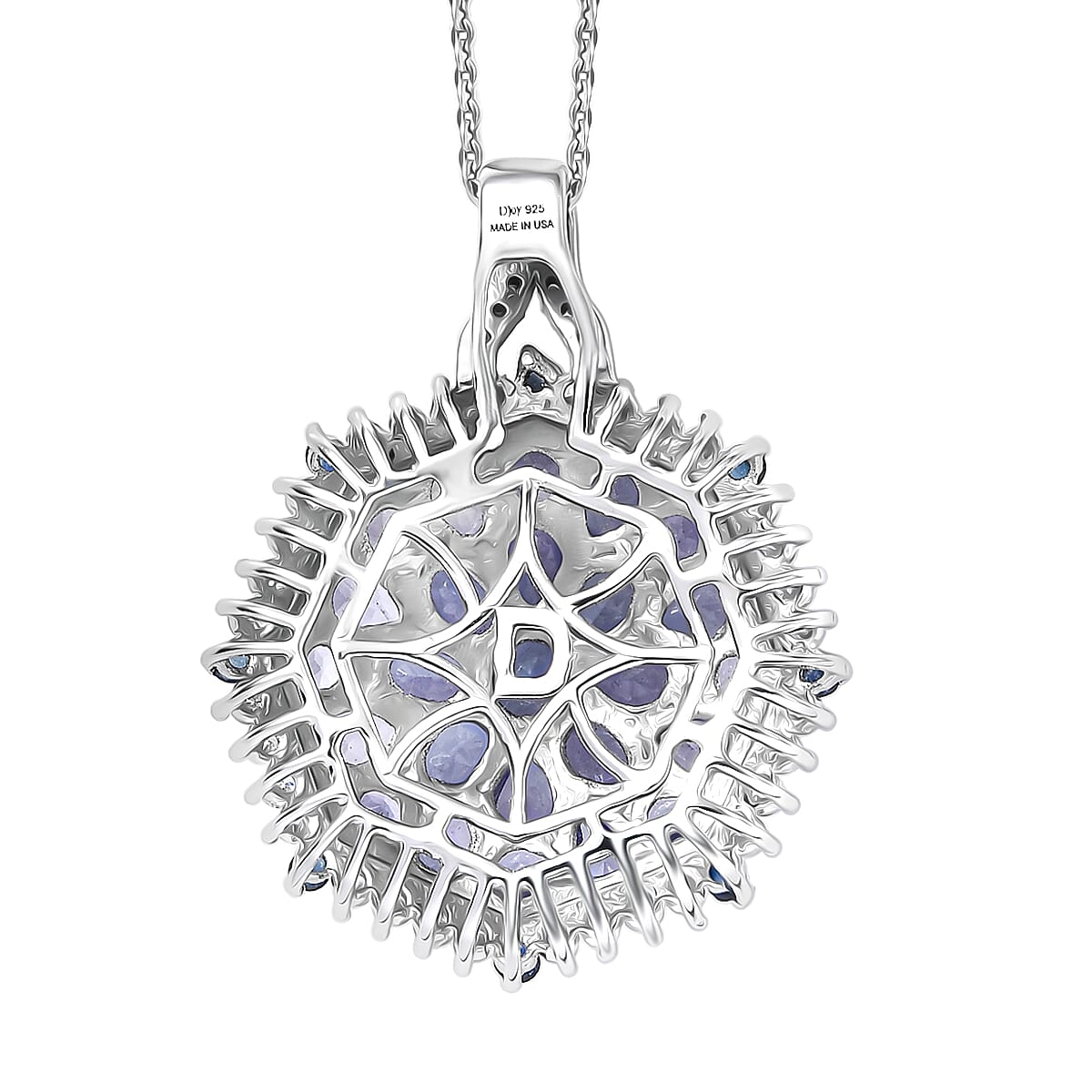 Gemstone Pendant in Sterling Silver and Vermeil Gold with Adjustable Length