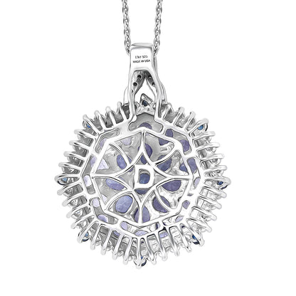Gemstone Pendant in Sterling Silver and Vermeil Gold with Adjustable Length