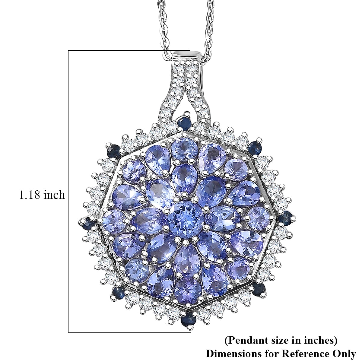 Gemstone Pendant in Sterling Silver and Vermeil Gold with Adjustable Length