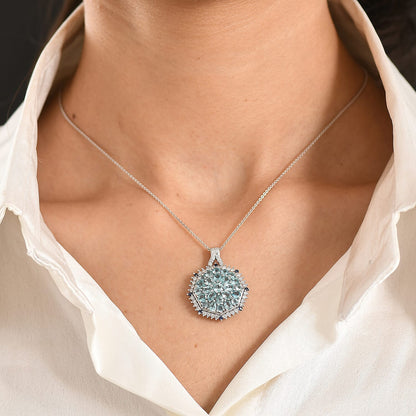 Gemstone Pendant in Sterling Silver and Vermeil Gold with Adjustable Length