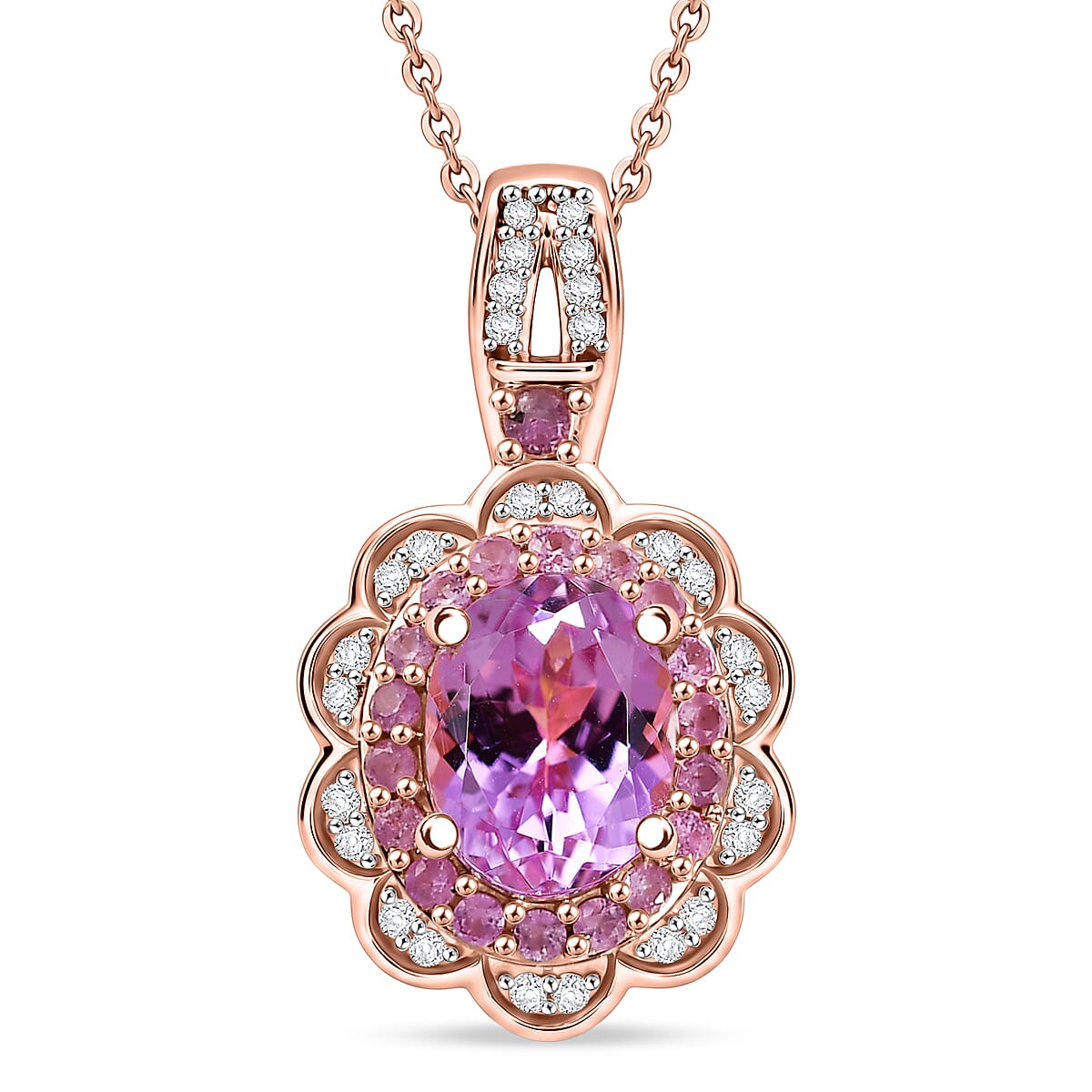 Gemstone Flower Pendant Necklace – Love, Growth and Positive Energy