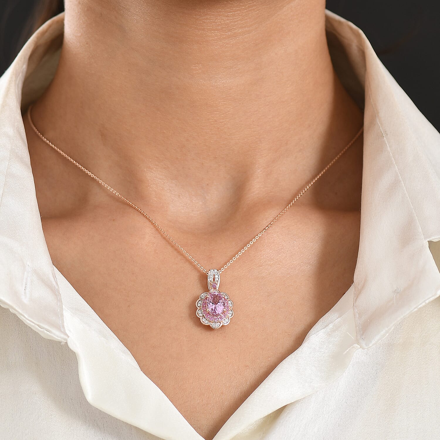 Gemstone Flower Pendant Necklace – Love, Growth and Positive Energy