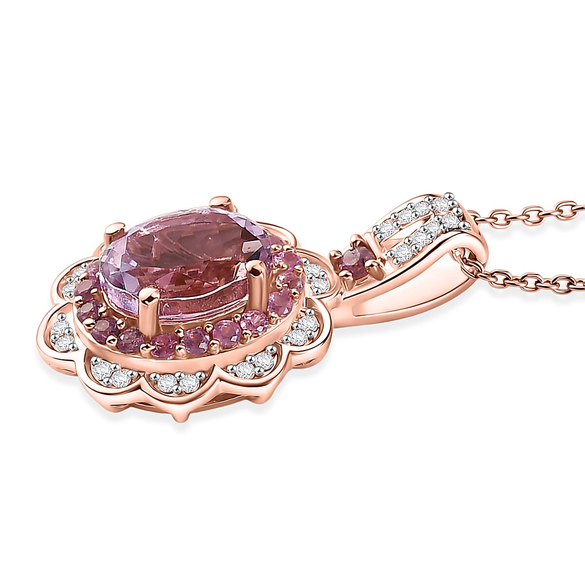 Gemstone Flower Pendant Necklace – Love, Growth and Positive Energy