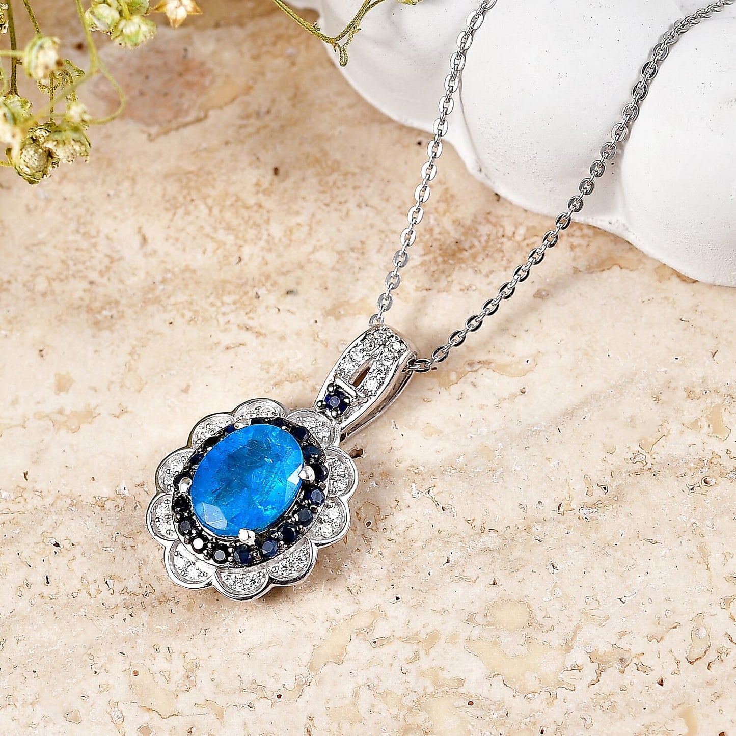 Gemstone Flower Pendant Necklace – Love, Growth and Positive Energy