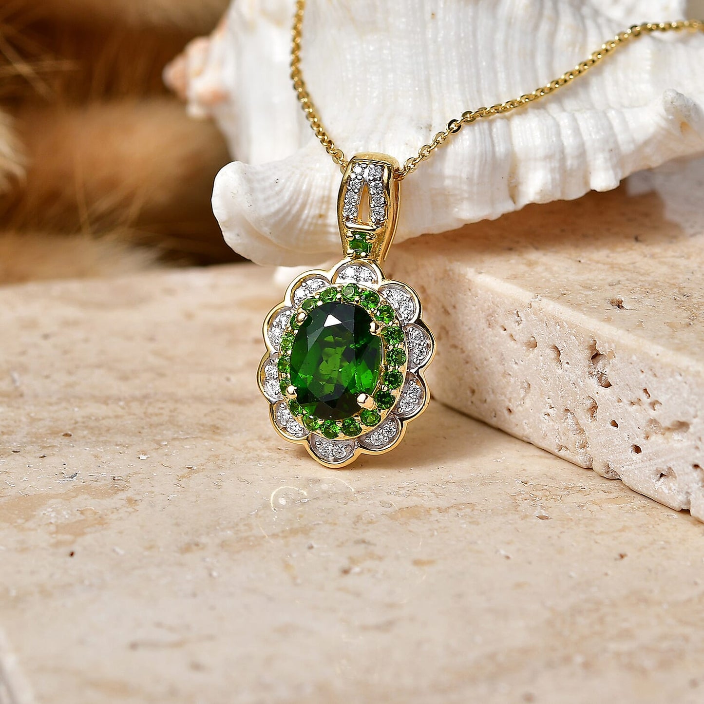 Gemstone Flower Pendant Necklace – Love, Growth and Positive Energy