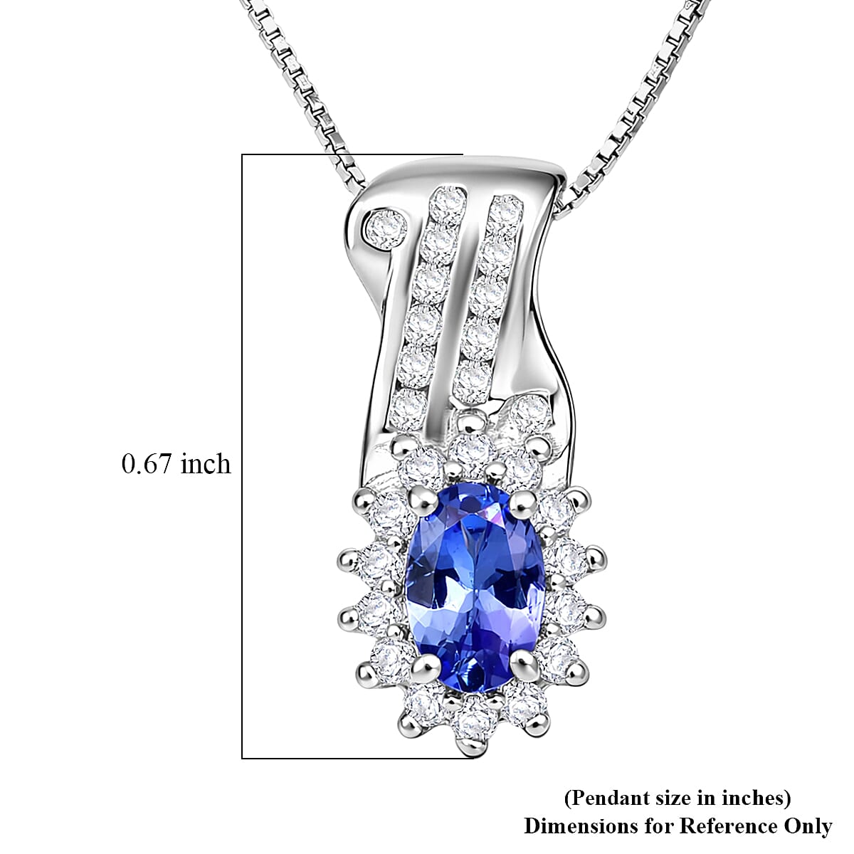 Tanzanite and White Zircon Halo Pendant – Wisdom and Clarity