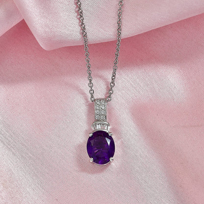 EverTrue Amethyst & Zircon Pendant Necklace