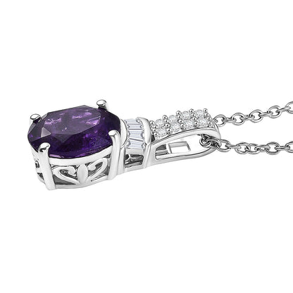 EverTrue Amethyst & Zircon Pendant Necklace