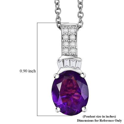 EverTrue Amethyst & Zircon Pendant Necklace