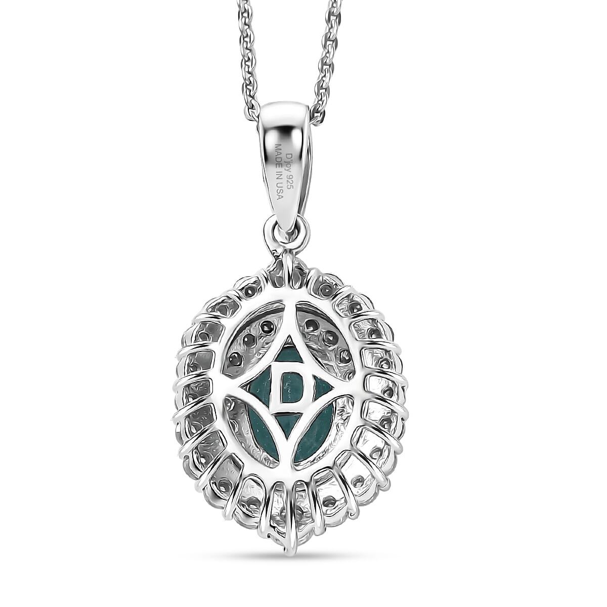 Grandidierite and Moissanite Halo Pendant – Calm, Clarity and Balance