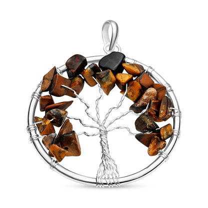 Gemstone Tree of Life Pendant Necklace
