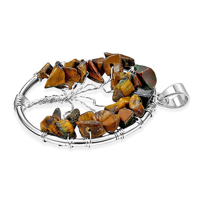 Gemstone Tree of Life Pendant Necklace