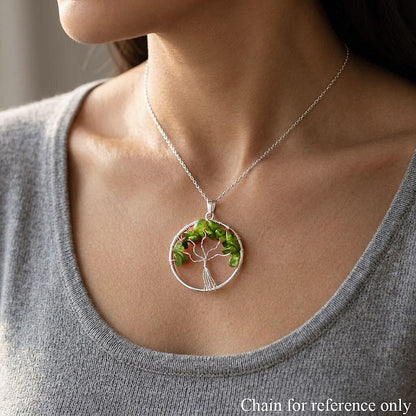 Gemstone Tree of Life Pendant Necklace