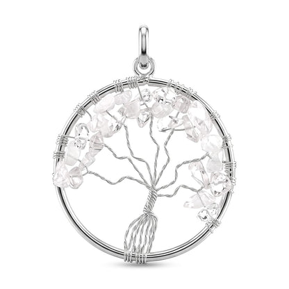 Gemstone Tree of Life Pendant Necklace