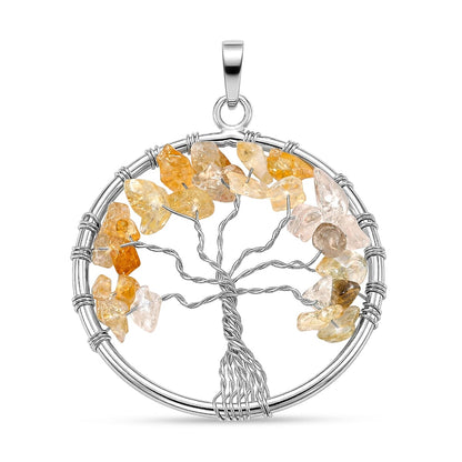 Gemstone Tree of Life Pendant Necklace
