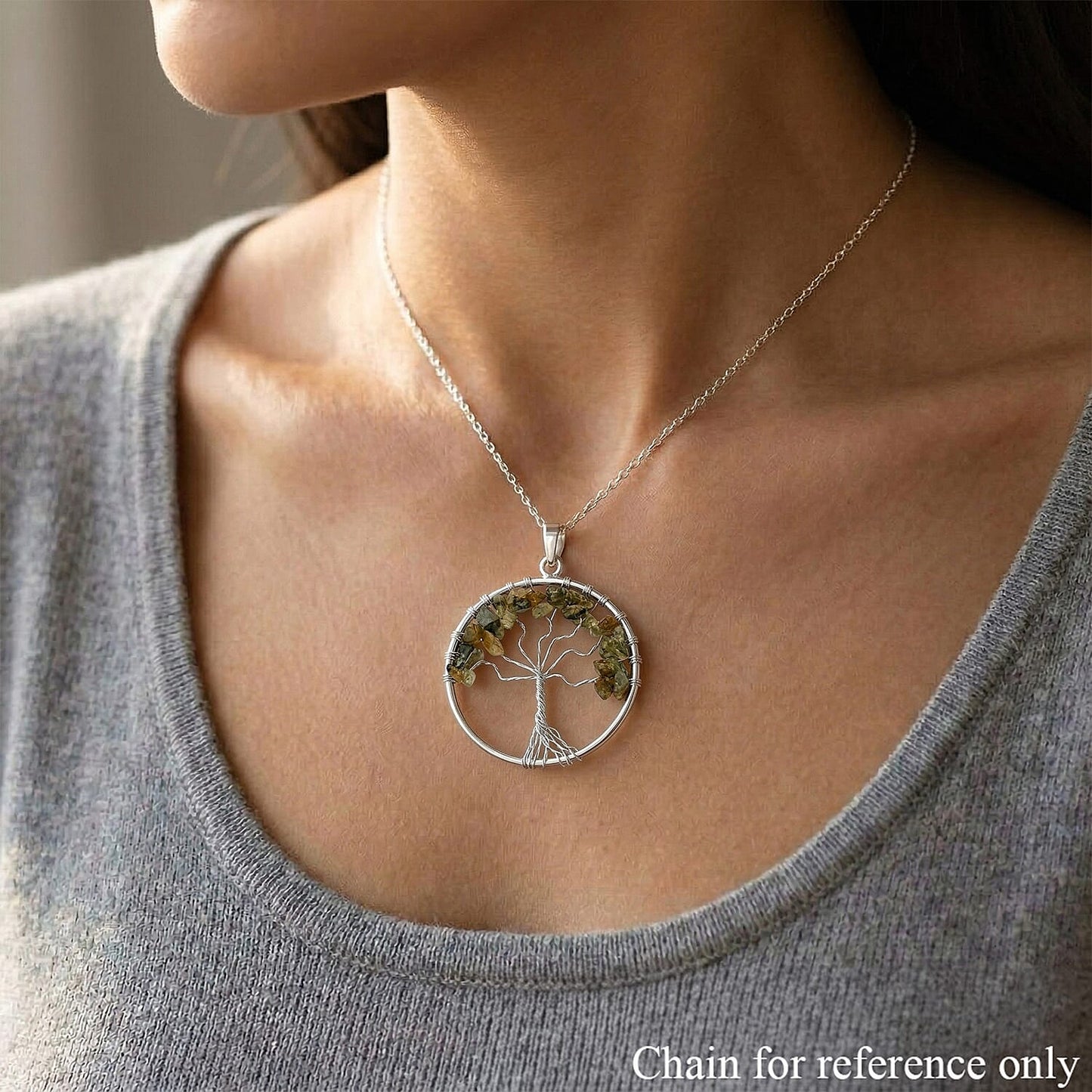 Gemstone Tree of Life Pendant Necklace