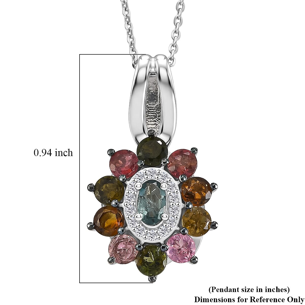 Multi Tourmaline and White Zircon Color Blossom Pendant – Balance and Joy