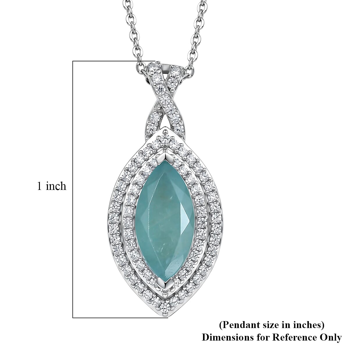 Grandidierite and Moissanite Ocean Infinity Pendant – Calm and Balance