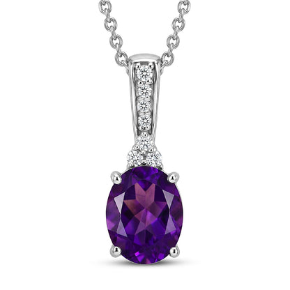 Zambian Amethyst and Moissanite Violet Majesty Pendant – Spiritual Clarity and Peace
