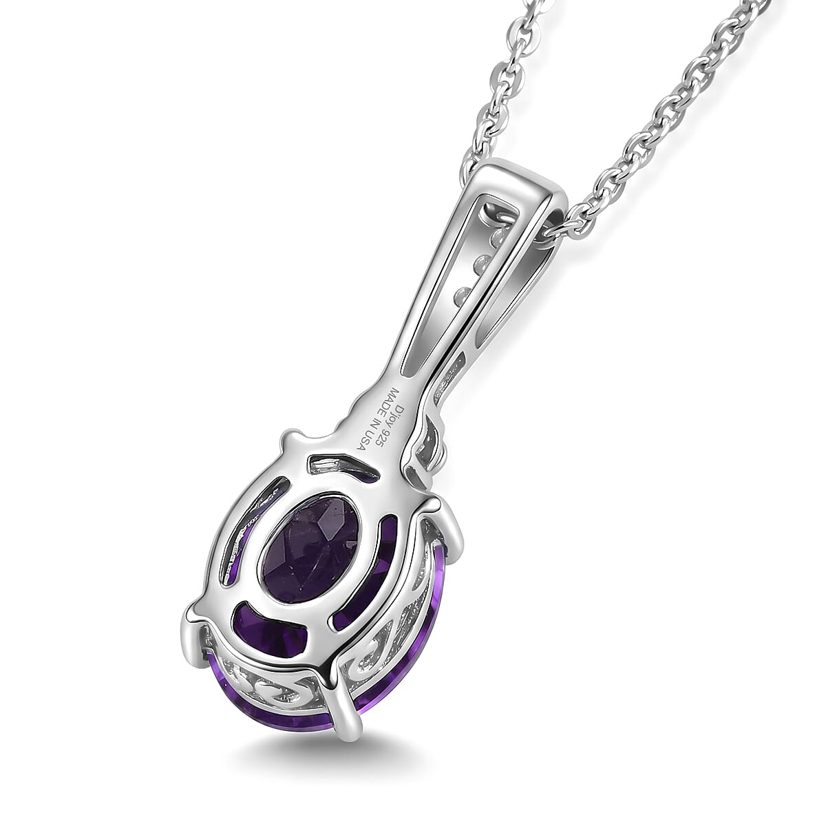 Zambian Amethyst and Moissanite Violet Majesty Pendant – Spiritual Clarity and Peace