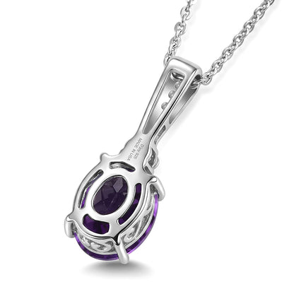 Zambian Amethyst and Moissanite Violet Majesty Pendant – Spiritual Clarity and Peace