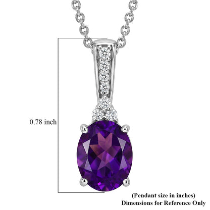 Zambian Amethyst and Moissanite Violet Majesty Pendant – Spiritual Clarity and Peace