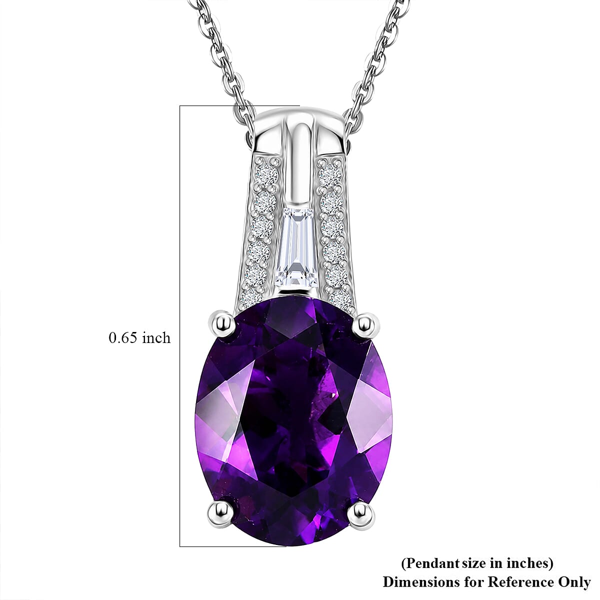 Moroccan Amethyst and Moissanite Royal Frame Pendant – Peace and Protection