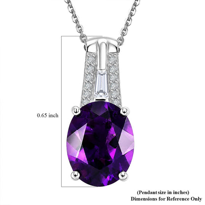 Moroccan Amethyst and Moissanite Royal Frame Pendant – Peace and Protection